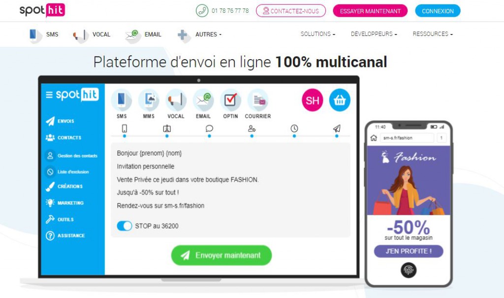 marketing par SMS avec Spot Hit